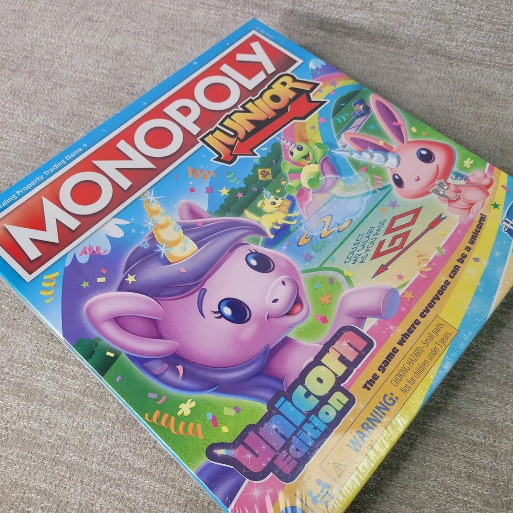 Hasbro Monopoly Junior Unicorn Edition Board Game Kids F1717 New Sealed